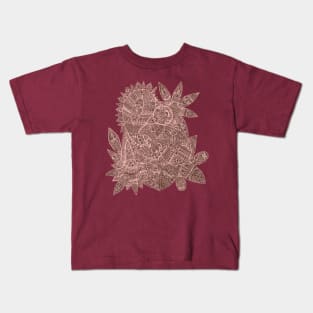 Paisley Mandala Doodle - Brown Kids T-Shirt